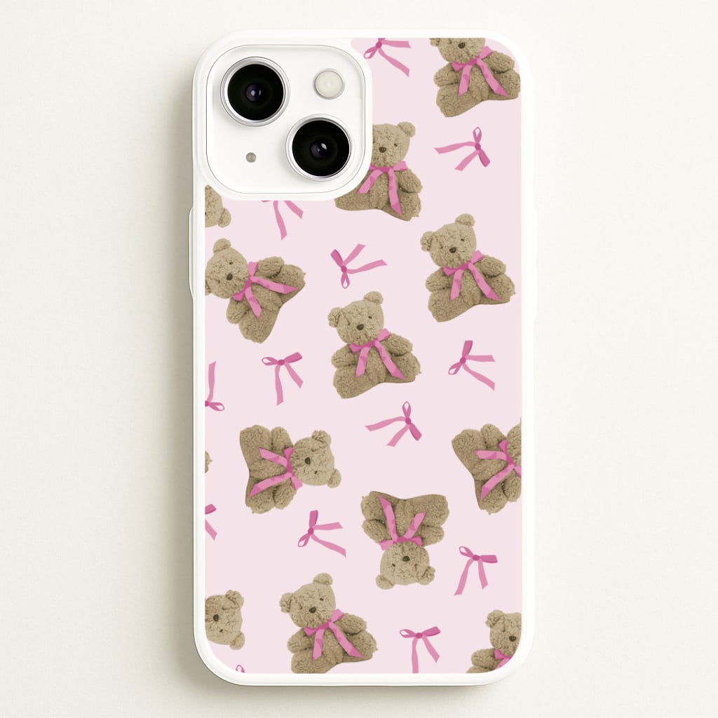 Coquette Teddy Bears And Bows Pattern Phone Case