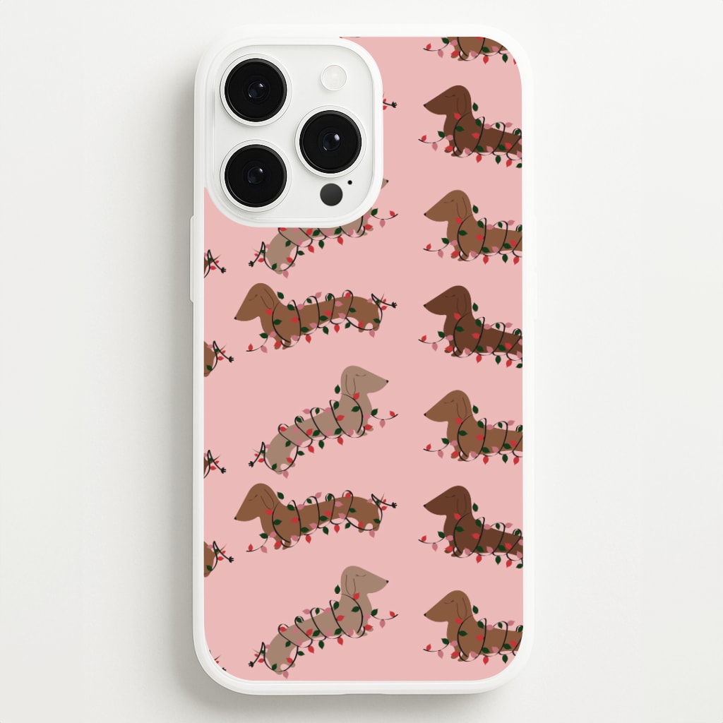 Dachshund Christmas Pattern Phone Case