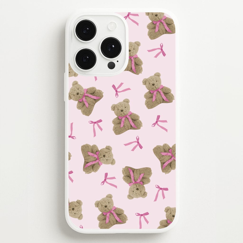 Coquette Teddy Bears And Bows Pattern Phone Case