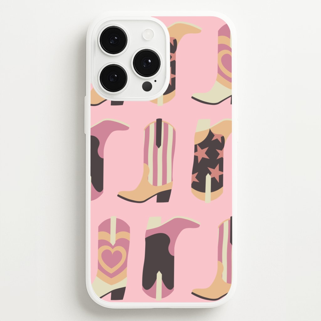 Dusty Pink Cowboy Boots Pattern Phone Case