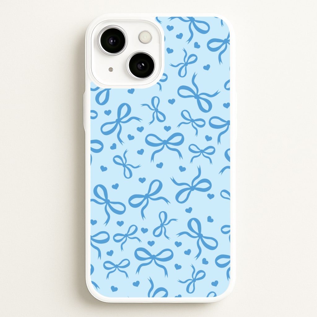 Coquette Bows And Hearts Navy Blue Phone Case