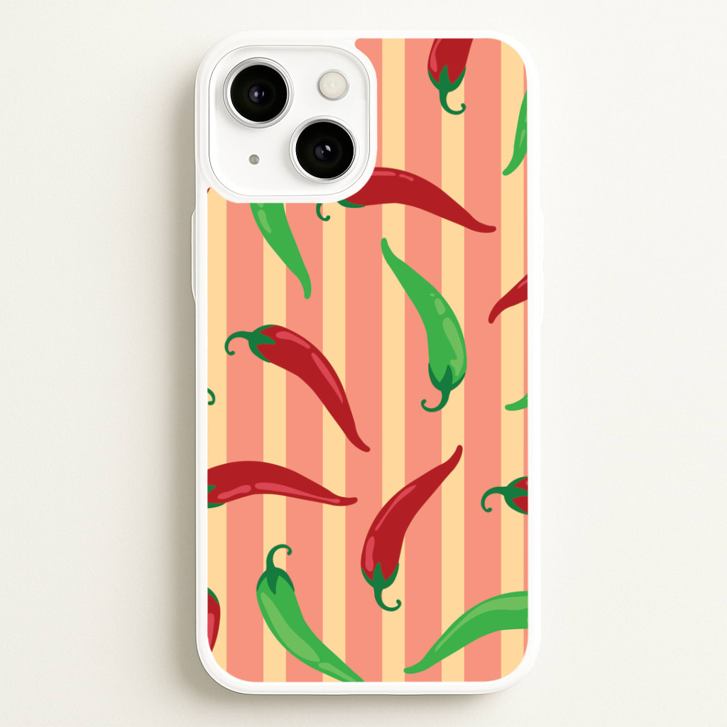 Chilis With Stripes Pattern Phone Case