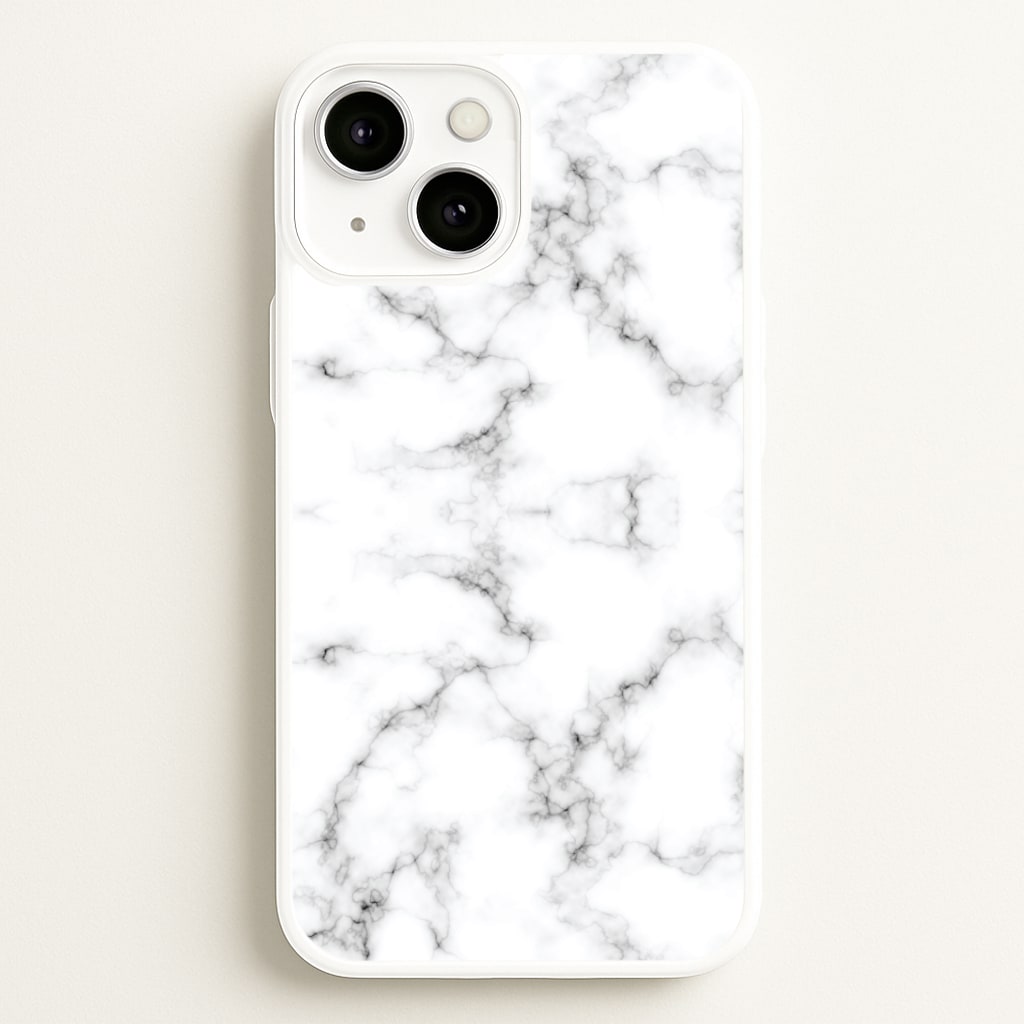 White Marbled Phone Case