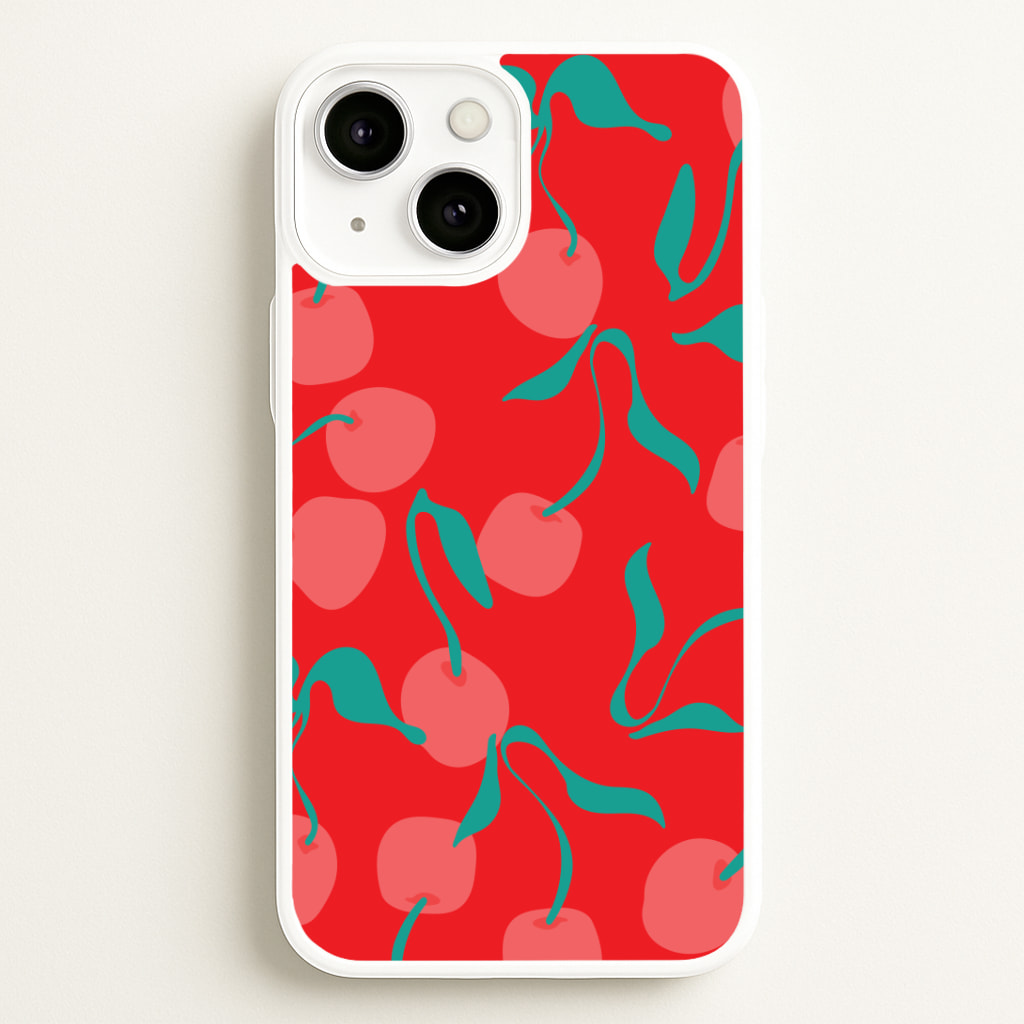 Red Abstract Cherries Pattern Phone Case