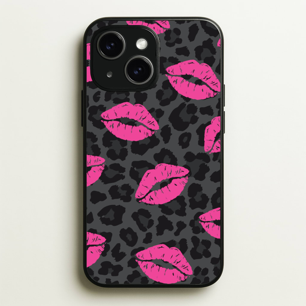 Pink Lipstick Cheetah Print Phone Case