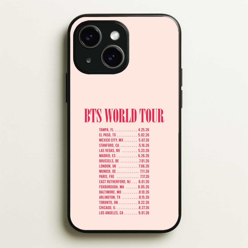 K-Pop Band World Tour List 2026 Phone Case