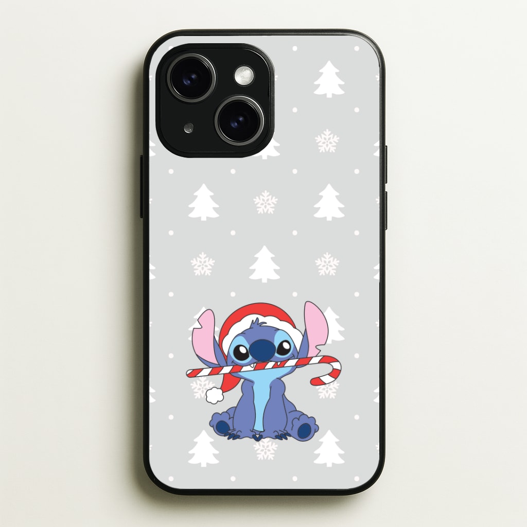 Cute Blue Alien Candycane Phone Case