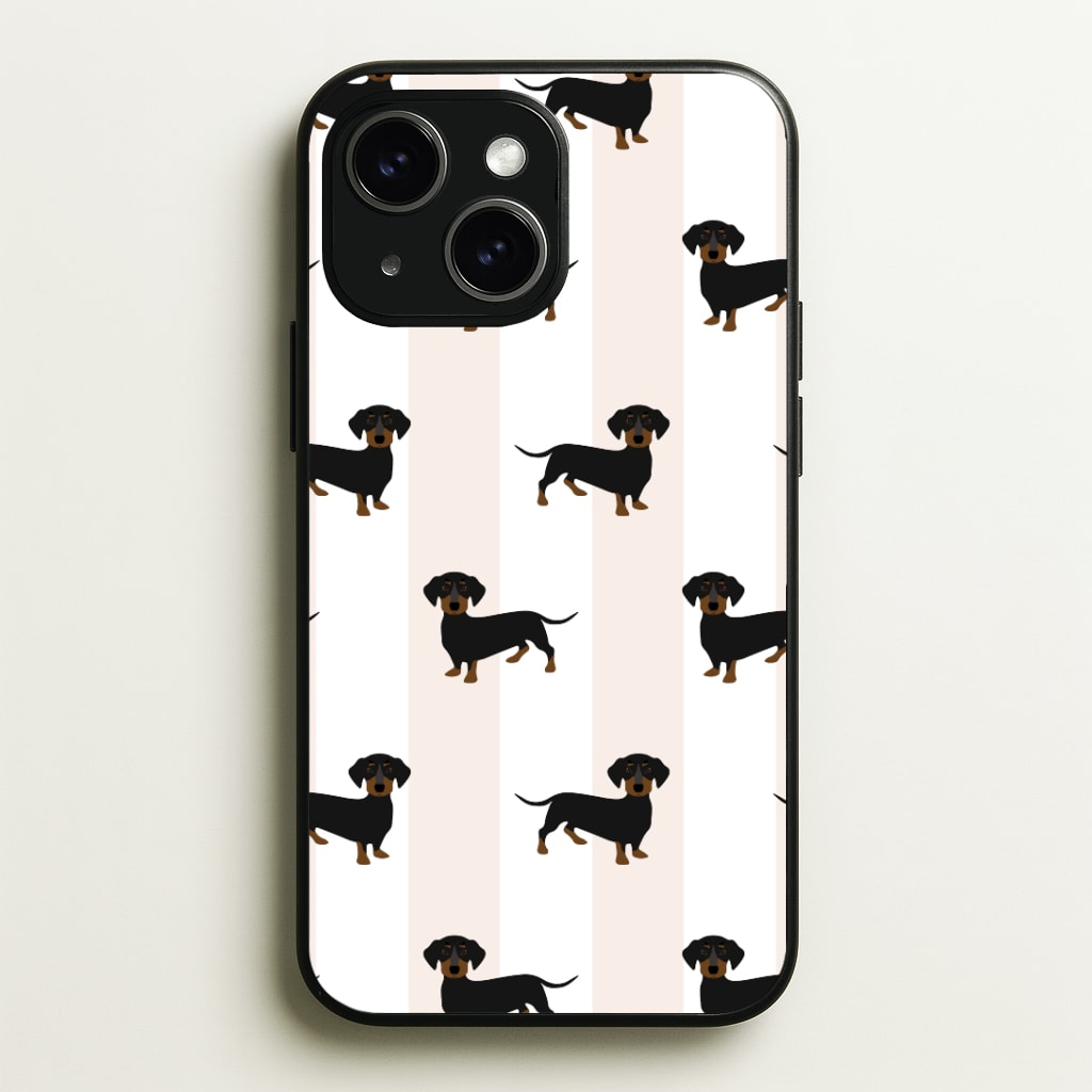 Striped Dachshund - Dog Pattern Phone Case