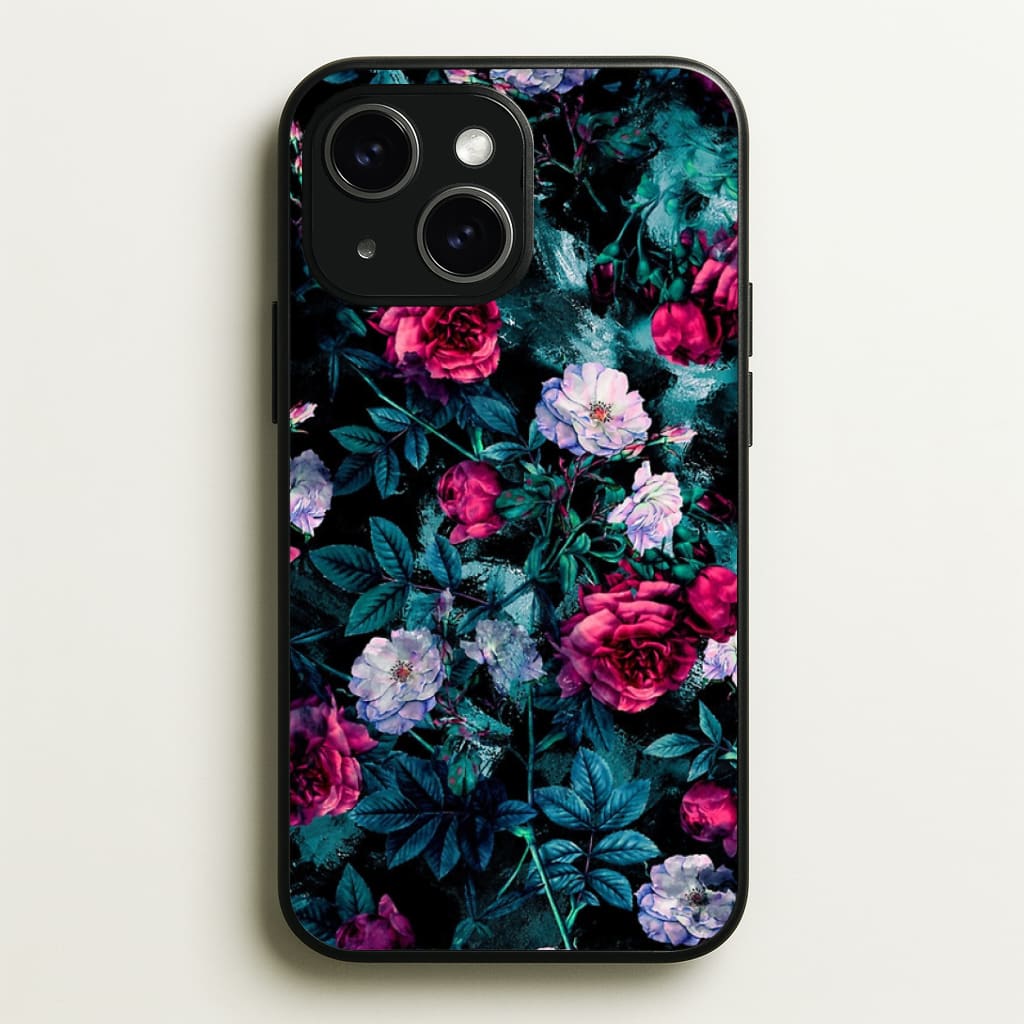 Black Floral Pattern Phone Case