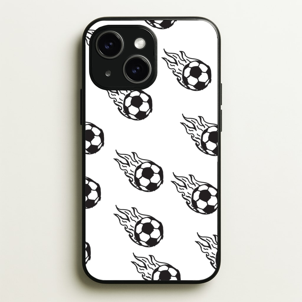 Flaming Football Pattern Phone Case