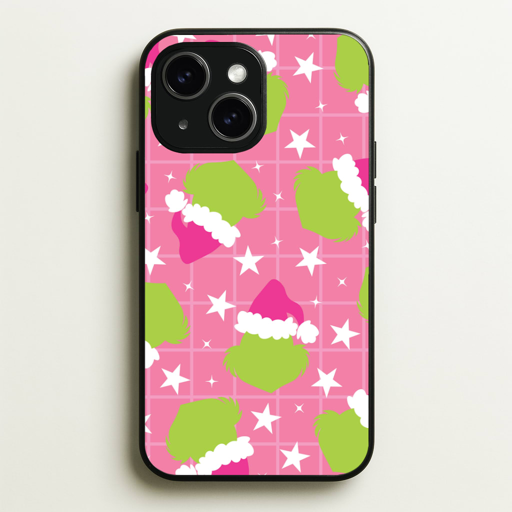 Pink Green Creature Xmas Pattern Phone Case