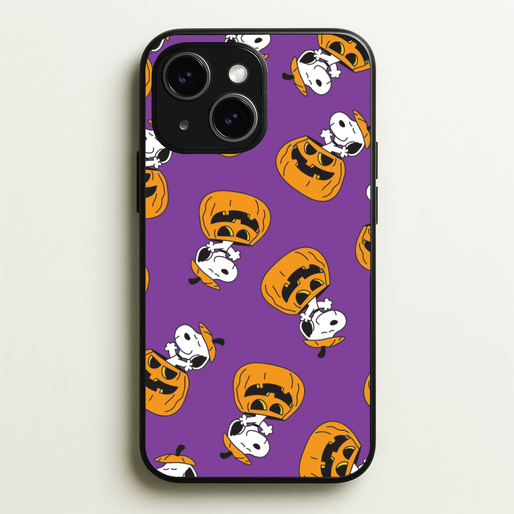 Cartoon Beagle Pumpkin Pattern Phone Case