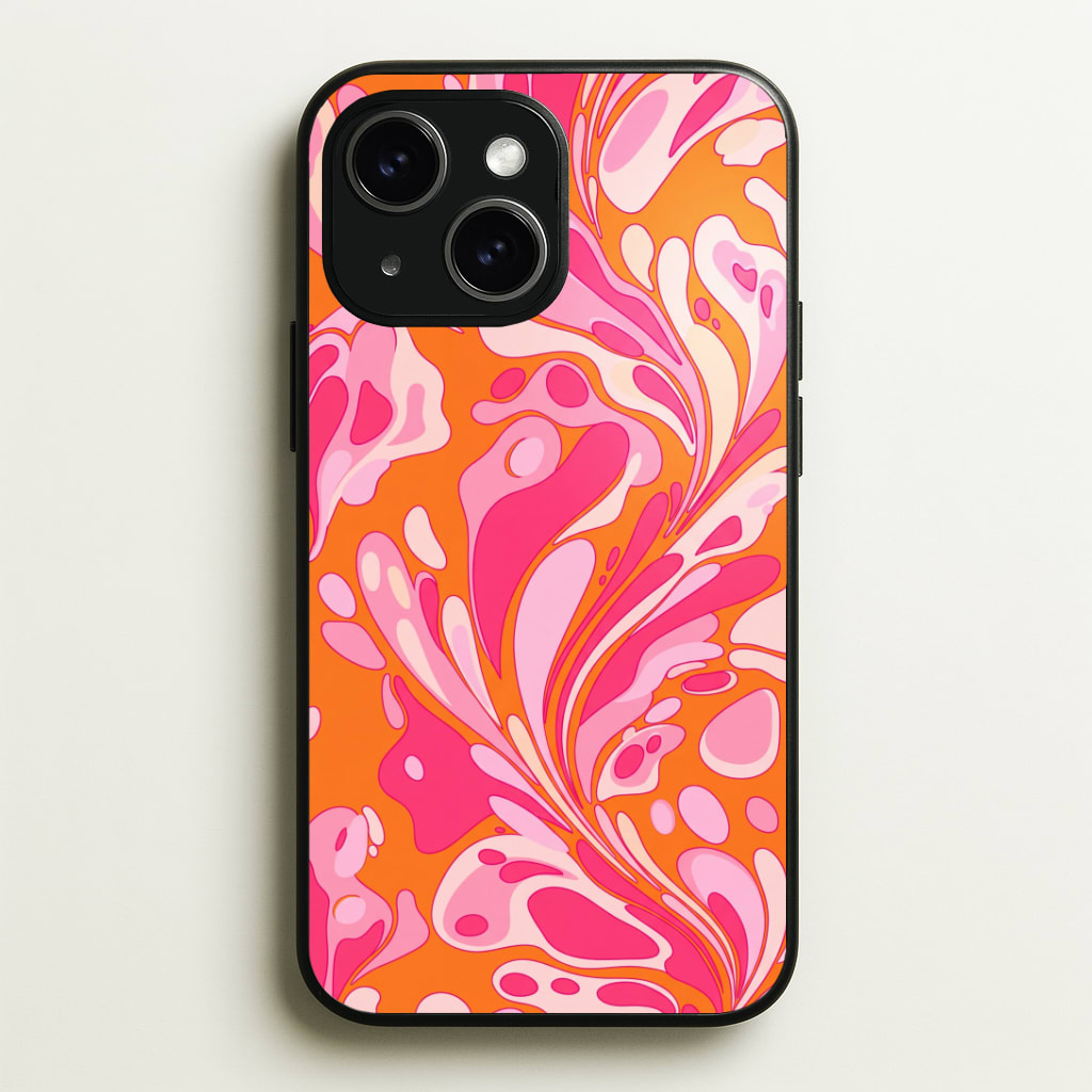 Orange Marble Swirl Phone Case