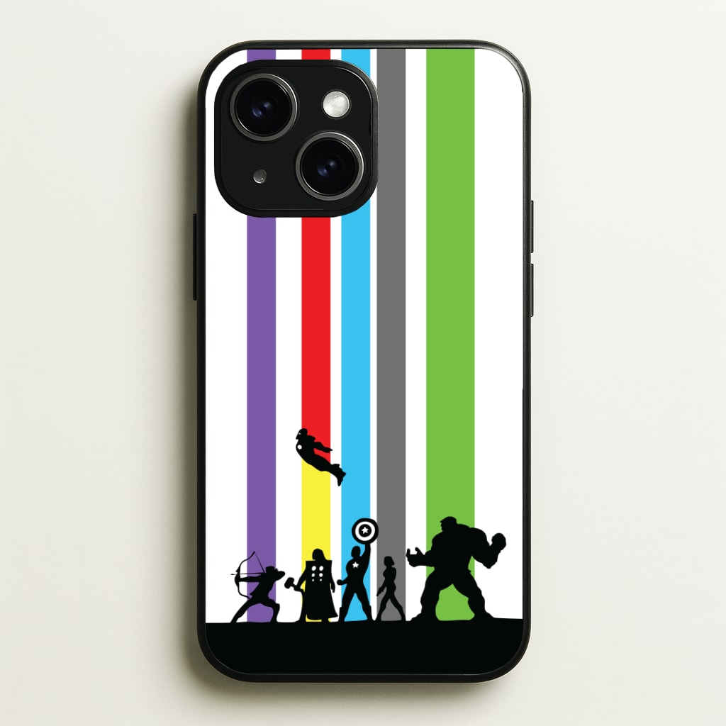 Superhero Team Silhouette Phone Case
