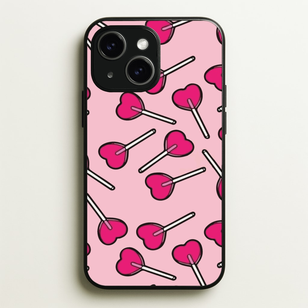 Cherry Heart Lollipops Phone Case