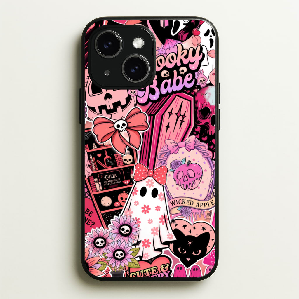 Spooky Babe Sticker Collage Phone Case