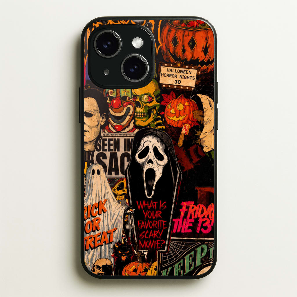 Horror Movie Sticker Collage Phone Case