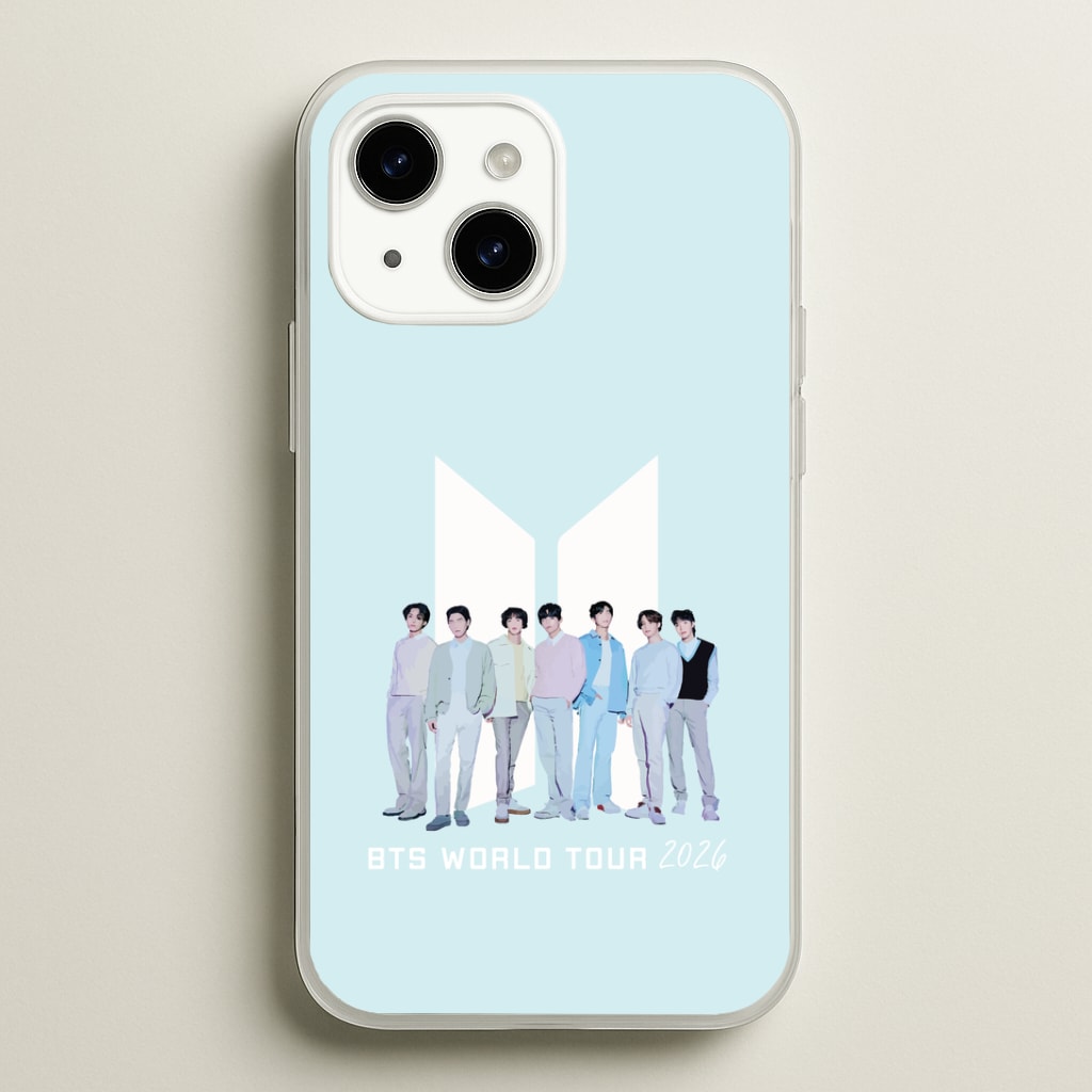 K-Pop Band Tour Pastel Blue Phone Case