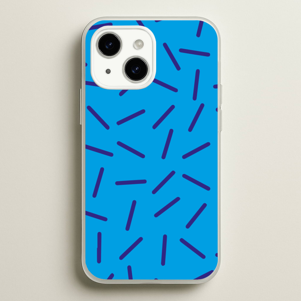 Blue Line Pattern - Eighties Phone Case