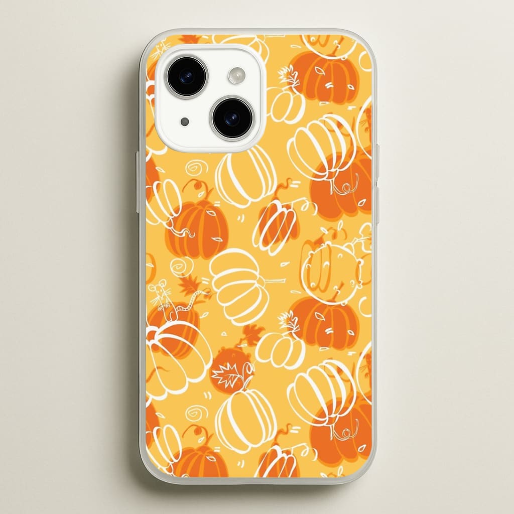 Drawn Pumpkin Pattern Phone Case