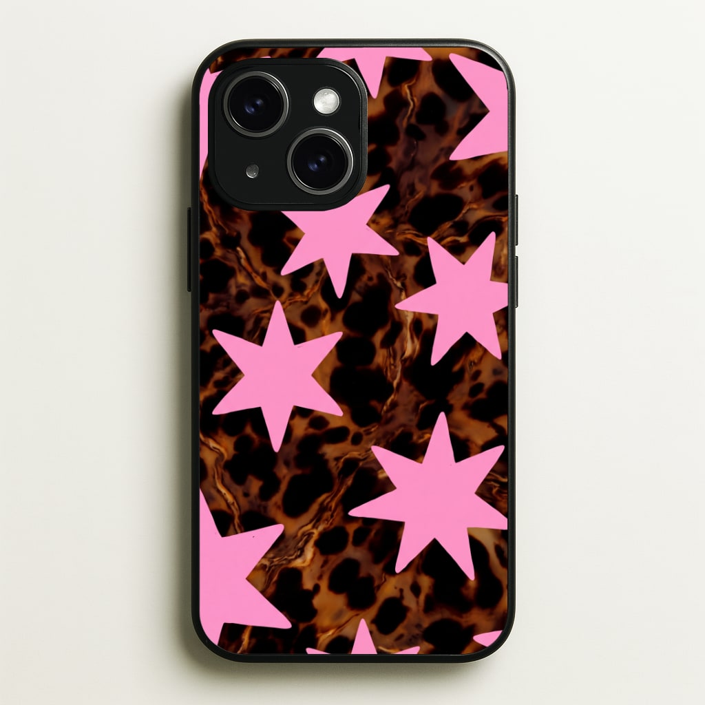 Tortoiseshell Star Scatter - Pink Phone Case