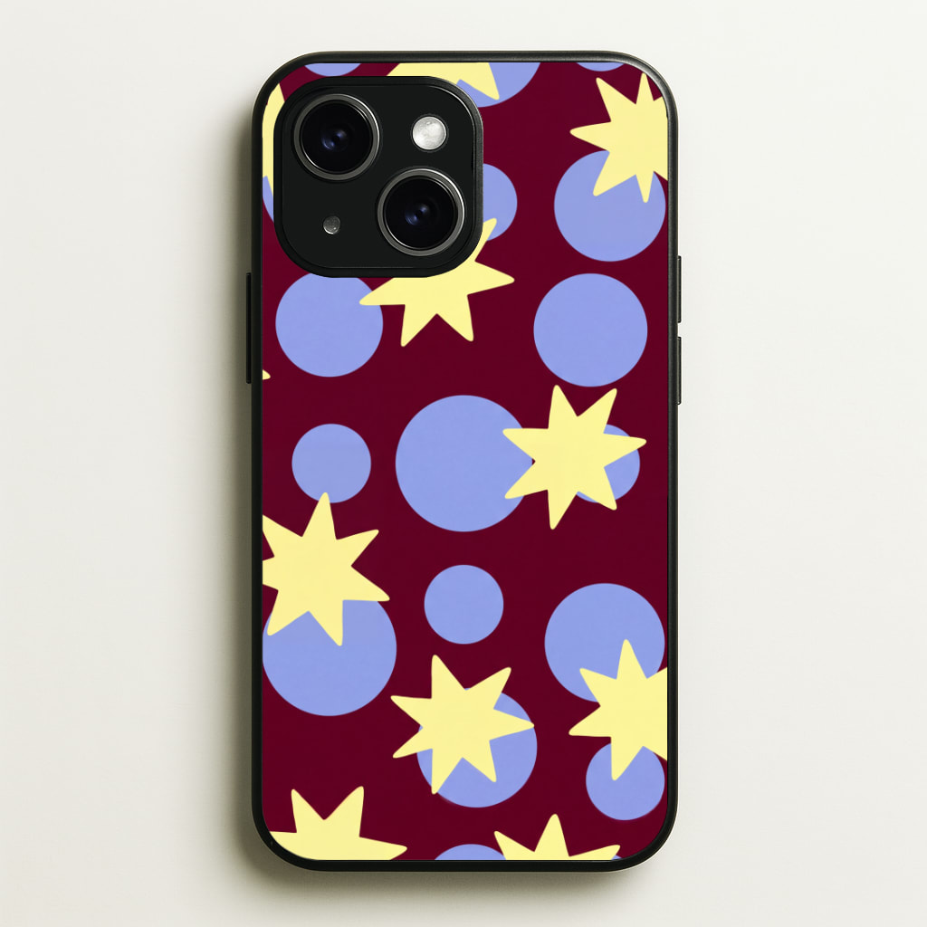 Butter Stars On Burgundy Phone Case