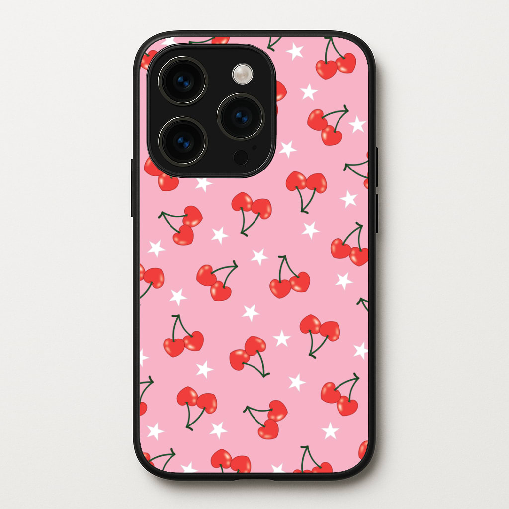 Heart Cherries And Stars Pattern Phone Case