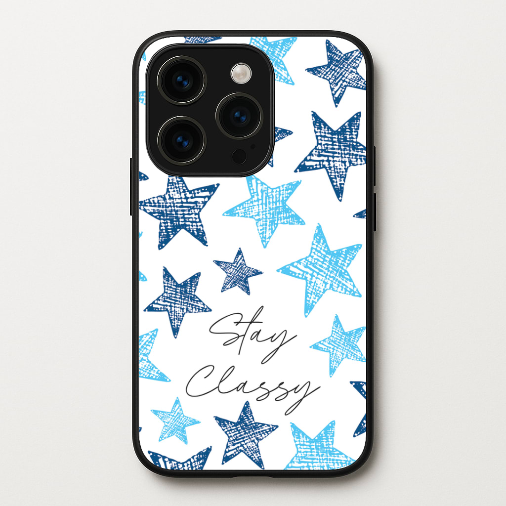 Stay Classy Blue Stars Pattern Phone Case