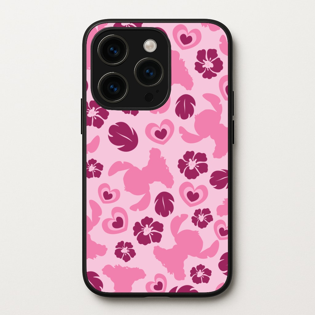 Pink Alien Silhouette Pattern Phone Case