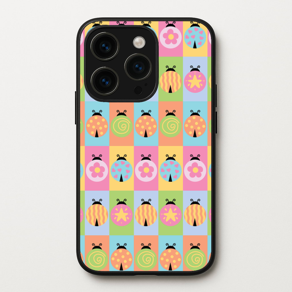 Cartoon Ladybugs Colourful Pattern Phone Case