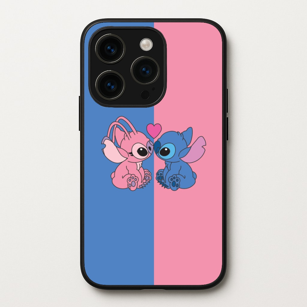Angel And Blue Alien - Pink Alien Phone Case
