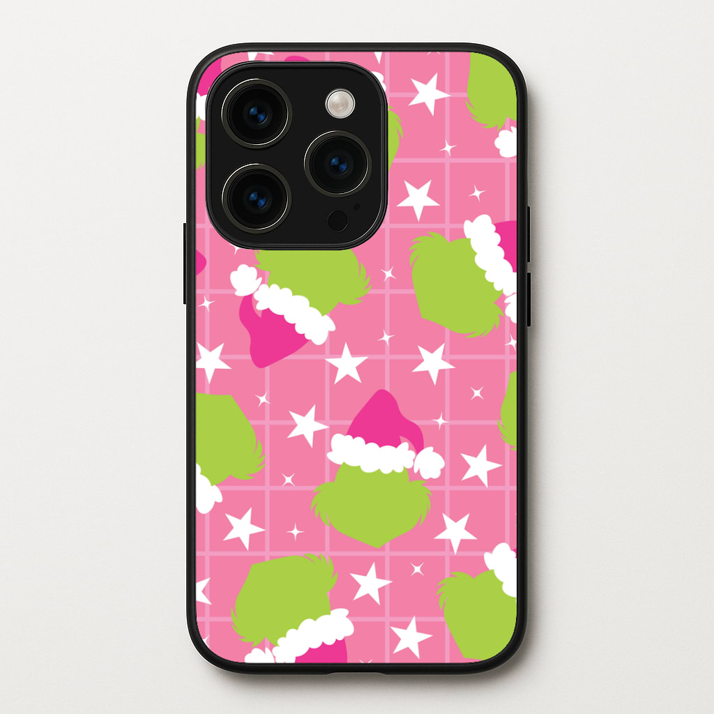Pink Green Creature Xmas Pattern Phone Case