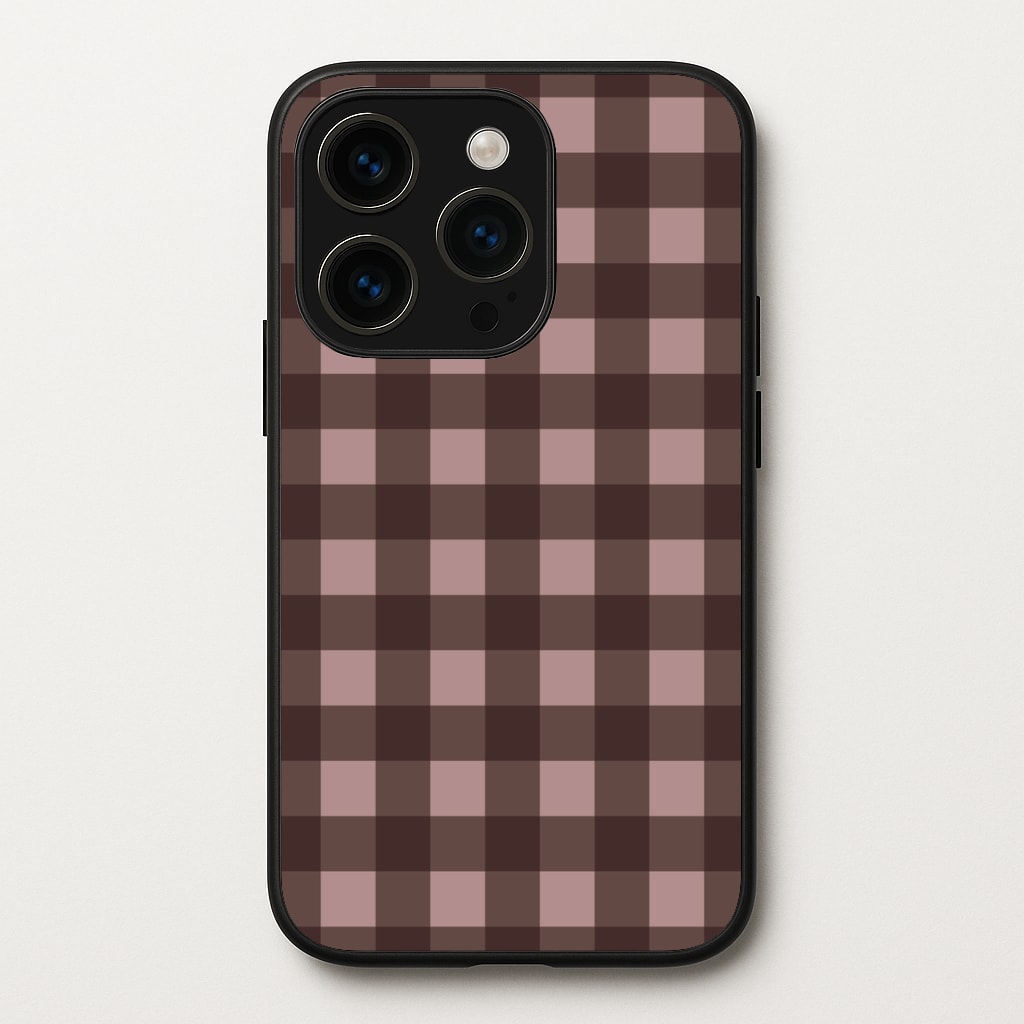 Chocolate Gingham Phone Case