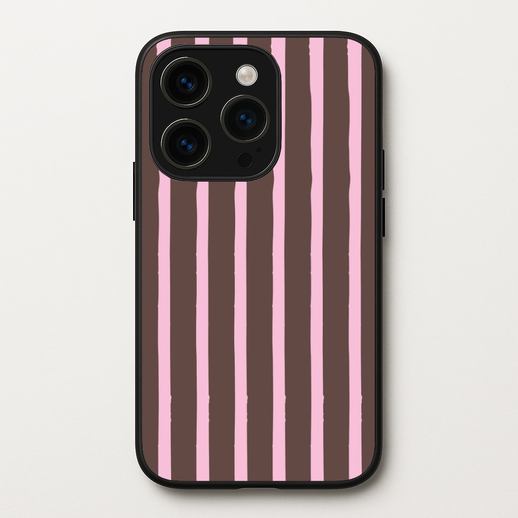 Chocolate & Strawberry Stripes Phone Case