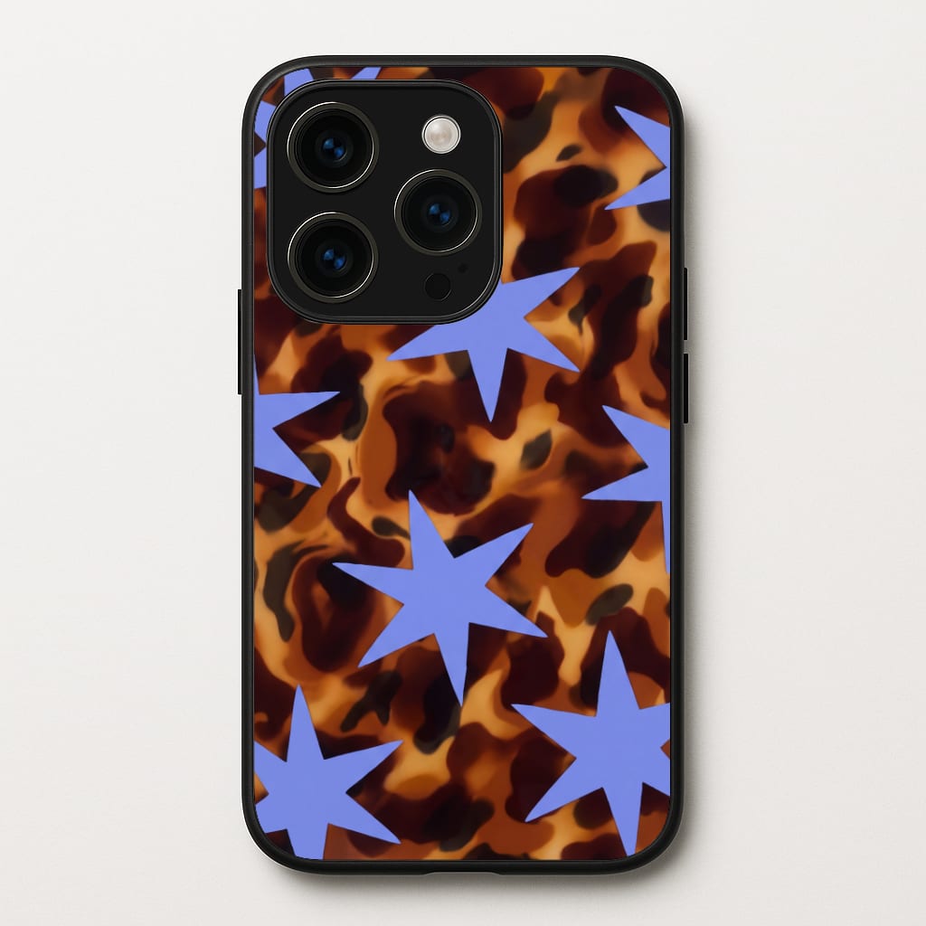 Tortoiseshell Star Scatter - Periwinkle Phone Case