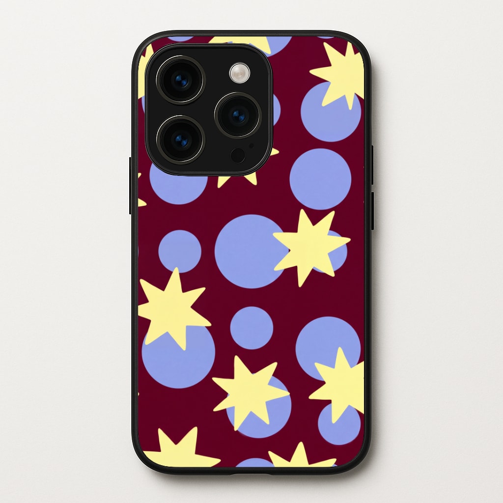 Butter Stars On Burgundy Phone Case