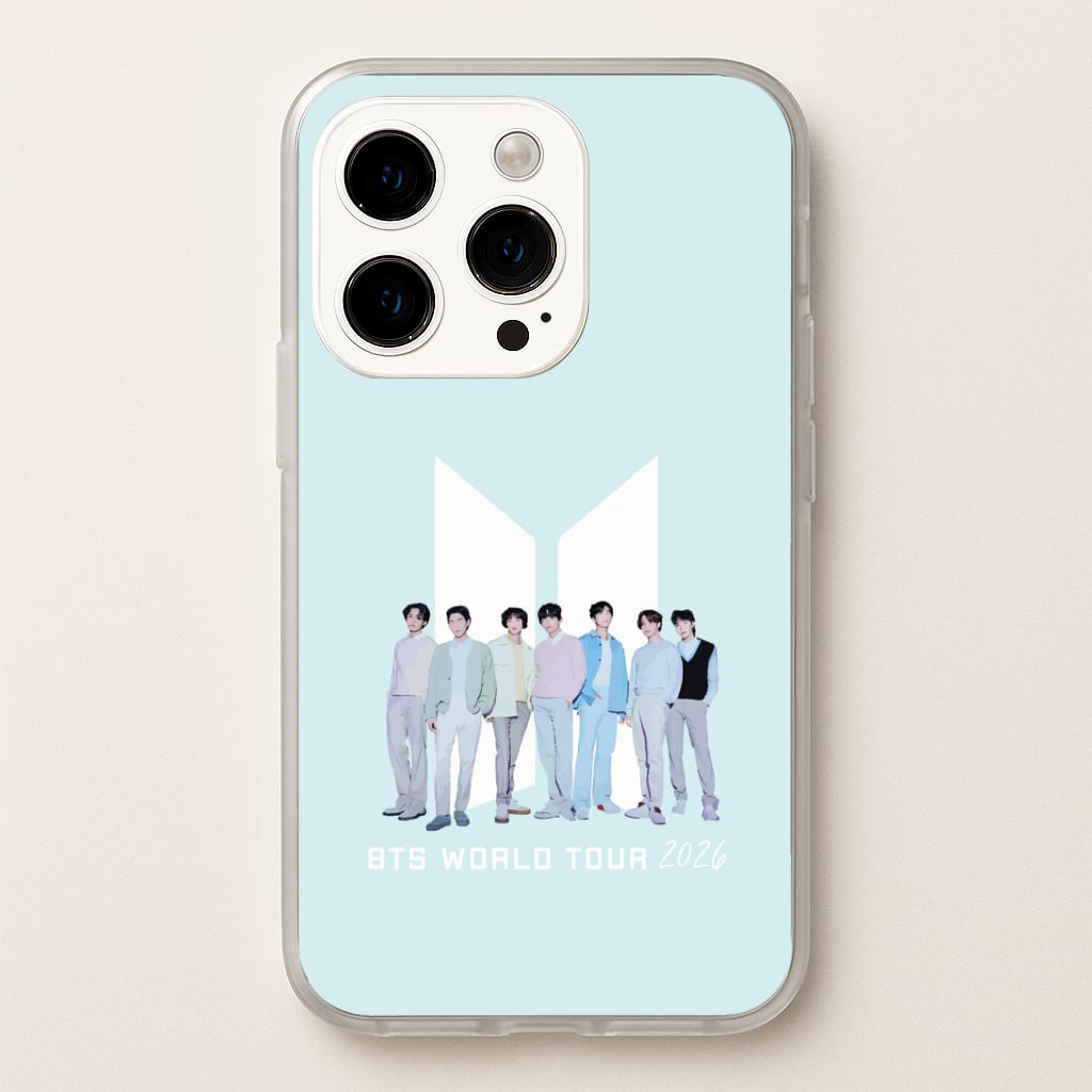 K-Pop Band Tour Pastel Blue Phone Case