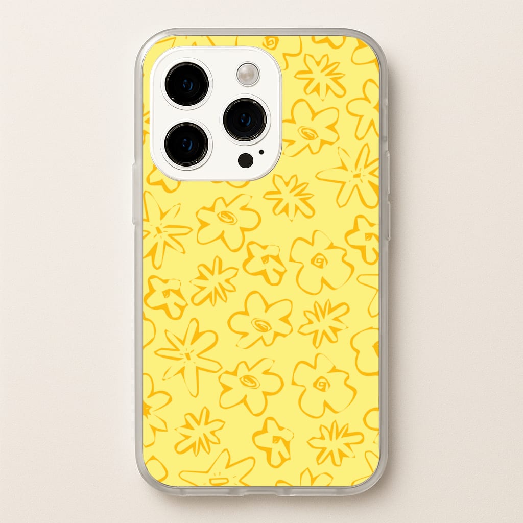 Yellow And Orange - Floral Patterns Phone Case