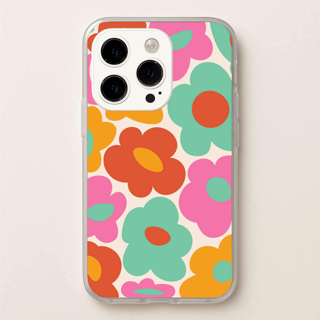 Abstract Trippy Retro Flowers Phone Case