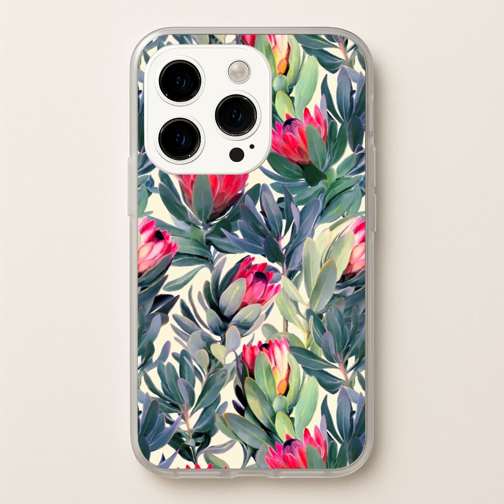 Painted Protea Pattern Phone Case