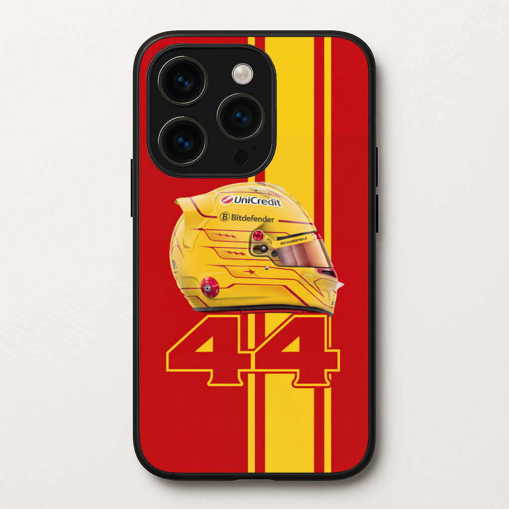 Red & Yellow 44 Helmet - Hamilton Phone Case