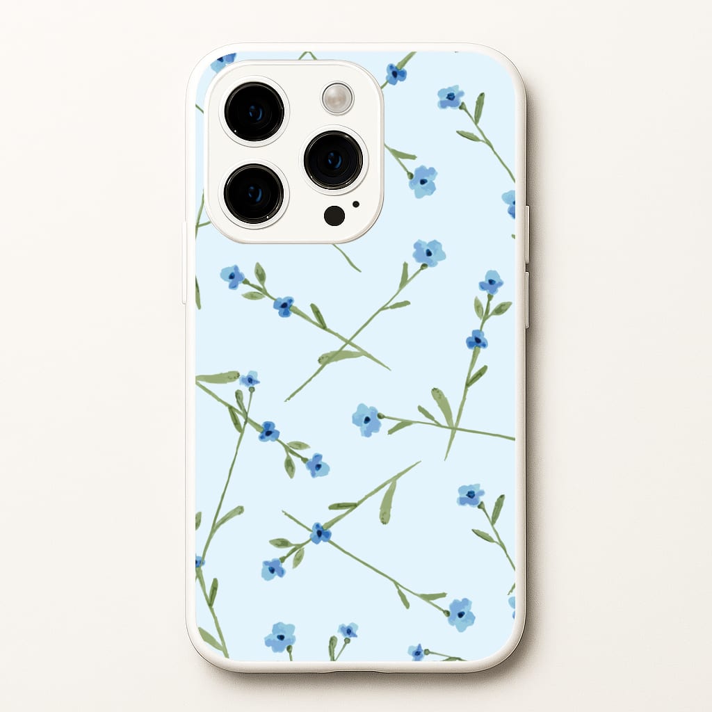 Baby Blue Floral Pattern Phone Case