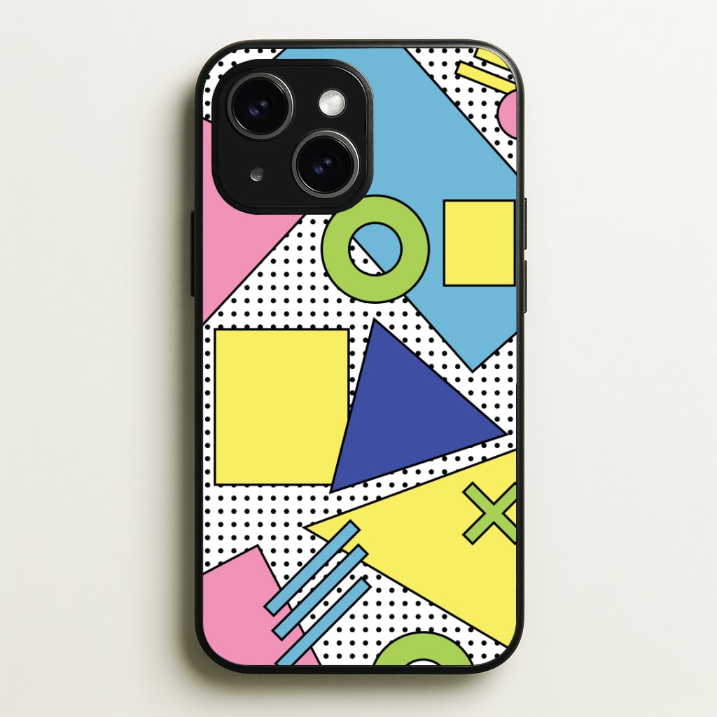 Geometric Abstract Shapes Pattern Phone Case - iPhone 15 / Standard