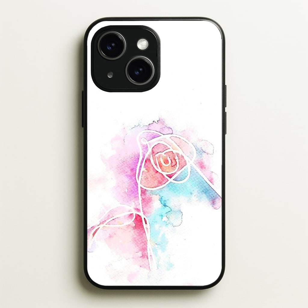 K-Pop Band Love Yourself Watercolour Painting Phone Case - iPhone 15 / Standard