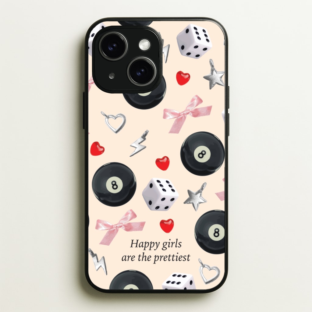 Happy Girls Are The Prettiest Pattern Phone Case - iPhone 15 / Standard