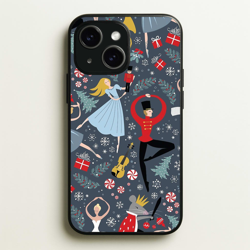 Nutcracker Ballet Pattern - Christmas Phone Case - iPhone 15 / Standard