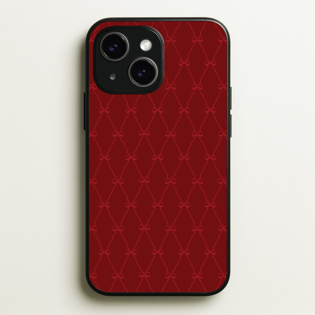 Red Bow Pattern Phone Case - iPhone 15 / Standard