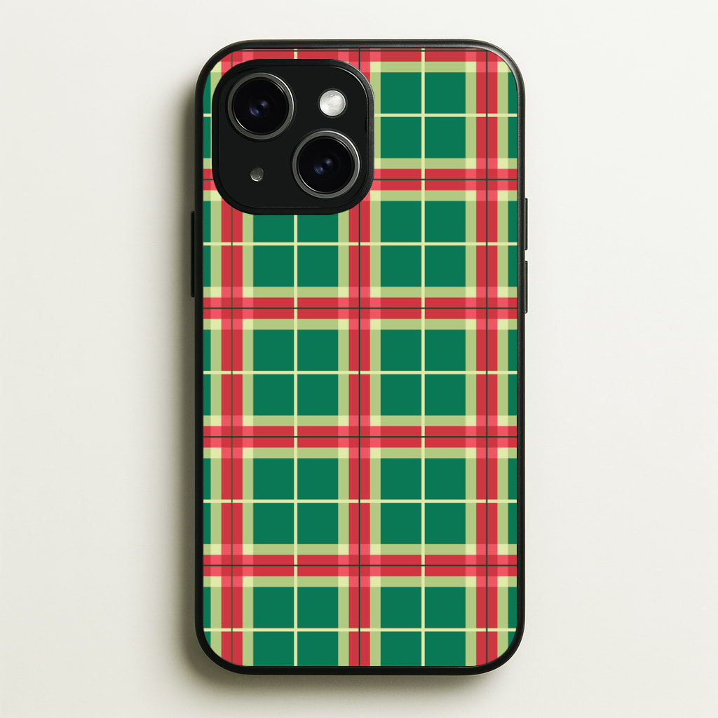 Red And Green Tartan II Christmas Pattern Phone Case - iPhone 15 / Standard