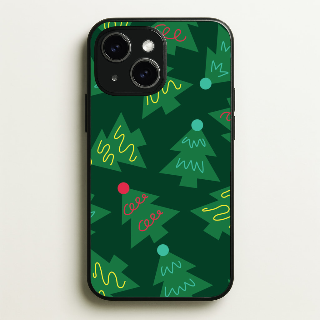 Abstract Christmas Trees Pattern Phone Case - iPhone 15 / Standard