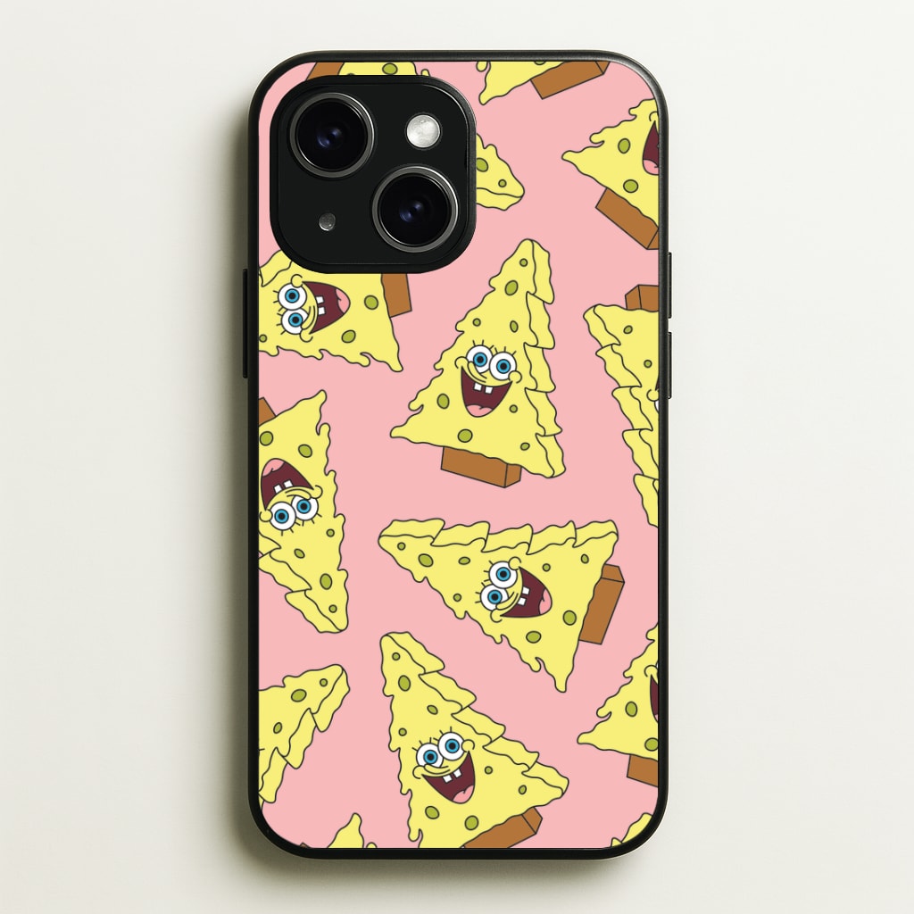 Christmas Tree Cartoon Sponge Pattern Phone Case - iPhone 15 / Standard